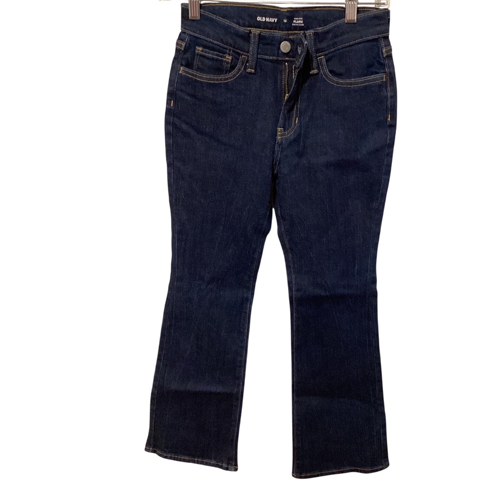 Old Navy Womens Size 12 Dark Wash High Rise Flare Jeans Built in Tough